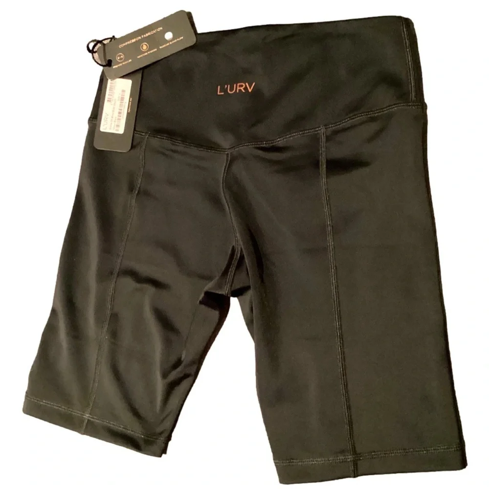 NWT L’URV STATE OF MIND BLACK BIKER SHORTS Yoga Run - Picture 6 of 8